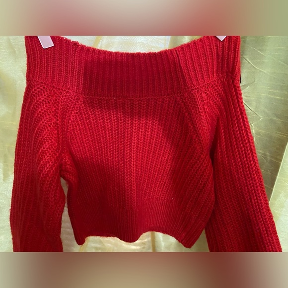 knitted off the shoulder sweater - Picture 3 of 5